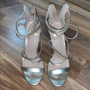 Light gold strap oh heels.